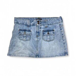 Vintage L.E.I. Low‎ Rise Blue Denim Mini Skirt Y2K Size 7